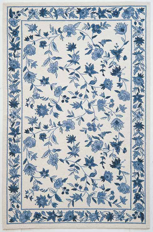August Grove Labrosse Ivory Blue Floral Area Rug Amp Reviews